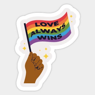 pride month love always wins flag Sticker